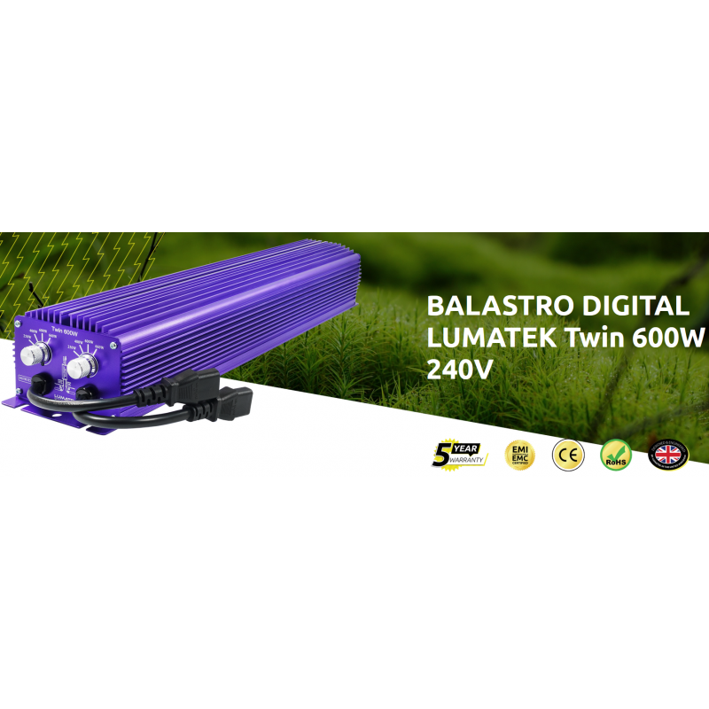 Balastro Lumatek 240v HPS-HM 600W Regulable Doble