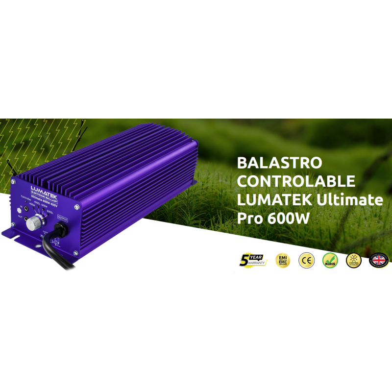 Balastro Lumatek 400v Ultimate PRO HPS-MH 600W Controlable