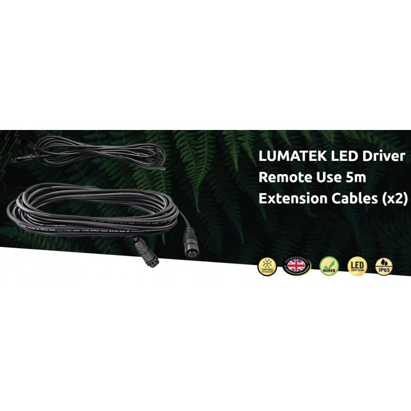 Cable Lumatek LED Driver Remote Use 5m Extension Cables (x2) para Zeus 465-600w
