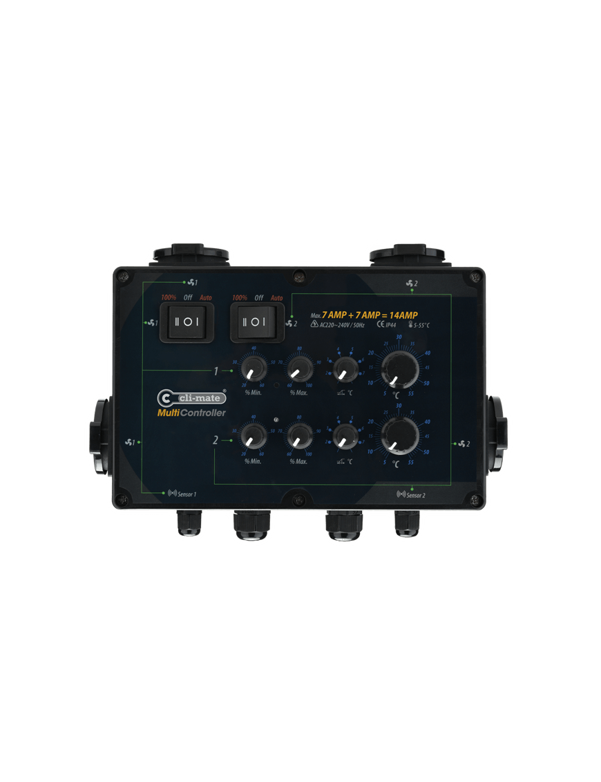 Multi Controlador Cli-Mate de Temperatura, Histeresis 2x7 Amp