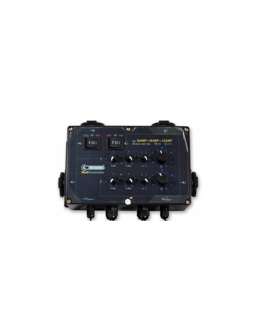 Multi Controlador Cli-Mate de Temperatura, Histeresis 2x16 Amp