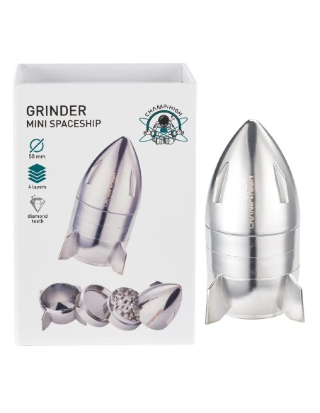 Grinder Champ High Mini Spaceship 50mm Plata